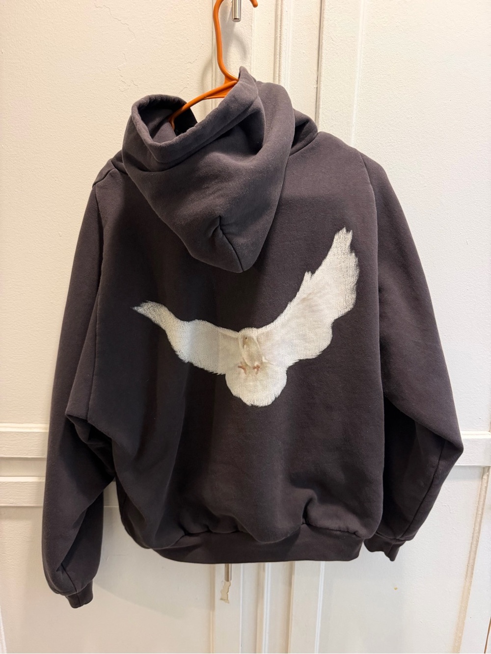 YZY Gap Black Hoodie with White Dove Graphic